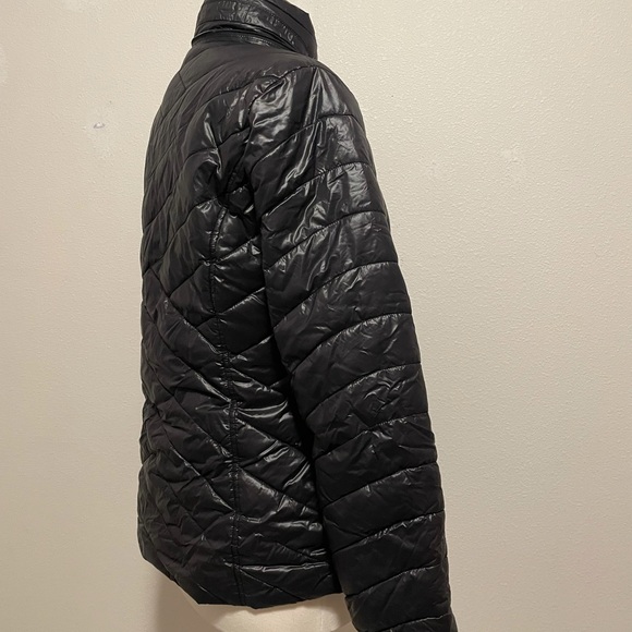 Tek Gear Women's Quilted Zip Puffer Coat Jacket Size M/M - Black/Pink - Picture 4 of 7